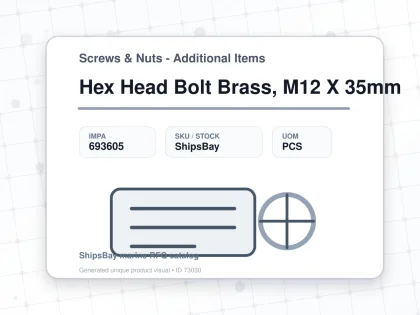 Hex Head Bolt Brass, M12 X 35mm - Screws & Nuts - Additional Items - IMPA 693605 - UOM PCS