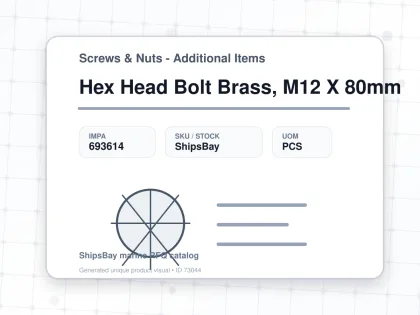 Hex Head Bolt Brass, M12 X 80mm - Screws & Nuts - Additional Items - IMPA 693614 - UOM PCS