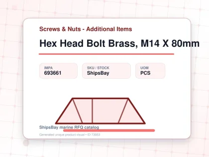 Hex Head Bolt Brass, M14 X 80mm - Screws & Nuts - Additional Items - IMPA 693661 - UOM PCS
