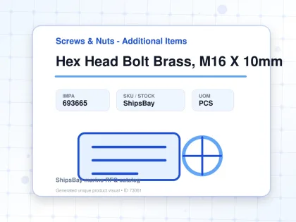 Hex Head Bolt Brass, M16 X 10mm - Screws & Nuts - Additional Items - IMPA 693665 - UOM PCS