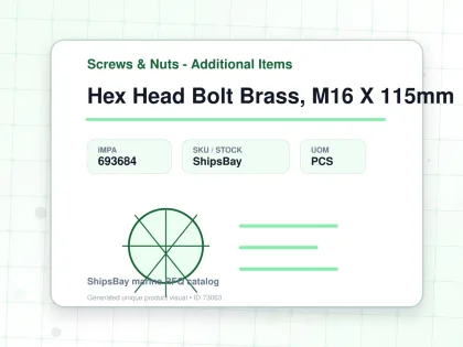 Hex Head Bolt Brass, M16 X 115mm - Screws & Nuts - Additional Items - IMPA 693684 - UOM PCS