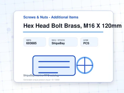 Hex Head Bolt Brass, M16 X 120mm - Screws & Nuts - Additional Items - IMPA 693685 - UOM PCS