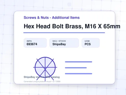 Hex Head Bolt Brass, M16 X 65mm - Screws & Nuts - Additional Items - IMPA 693674 - UOM PCS
