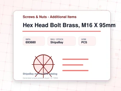 Hex Head Bolt Brass, M16 X 95mm - Screws & Nuts - Additional Items - IMPA 693680 - UOM PCS