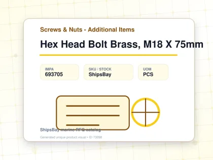 Hex Head Bolt Brass, M18 X 75mm - Screws & Nuts - Additional Items - IMPA 693705 - UOM PCS