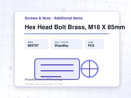Hex Head Bolt Brass, M18 X 85mm - Screws & Nuts - Additional Items - IMPA 693707 - UOM PCS