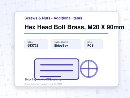 Hex Head Bolt Brass, M20 X 90mm - Screws & Nuts - Additional Items - IMPA 693723 - UOM PCS
