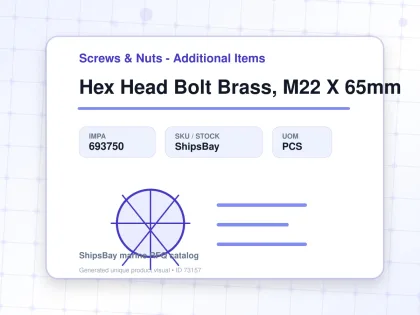 Hex Head Bolt Brass, M22 X 65mm - Screws & Nuts - Additional Items - IMPA 693750 - UOM PCS