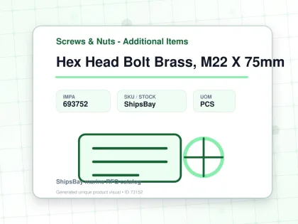 Hex Head Bolt Brass, M22 X 75mm - Screws & Nuts - Additional Items - IMPA 693752 - UOM PCS
