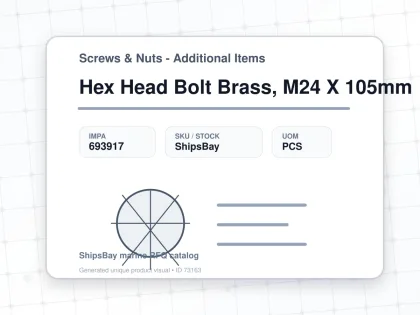 Hex Head Bolt Brass, M24 X 105mm - Screws & Nuts - Additional Items - IMPA 693917 - UOM PCS