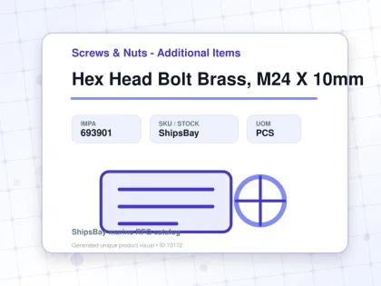 Hex Head Bolt Brass, M24 X 10mm - Screws & Nuts - Additional Items - IMPA 693901 - UOM PCS