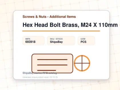 Hex Head Bolt Brass, M24 X 110mm - Screws & Nuts - Additional Items - IMPA 693918 - UOM PCS