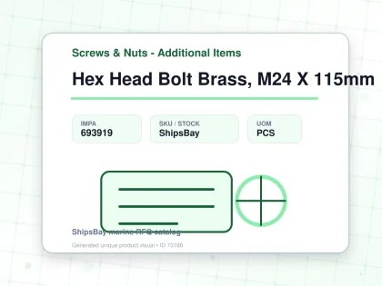 Hex Head Bolt Brass, M24 X 115mm - Screws & Nuts - Additional Items - IMPA 693919 - UOM PCS