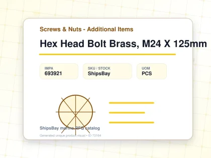 Hex Head Bolt Brass, M24 X 125mm - Screws & Nuts - Additional Items - IMPA 693921 - UOM PCS