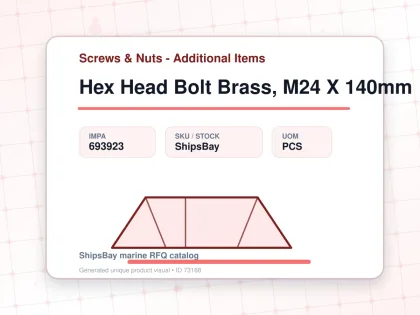 Hex Head Bolt Brass, M24 X 140mm - Screws & Nuts - Additional Items - IMPA 693923 - UOM PCS