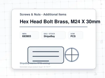Hex Head Bolt Brass, M24 X 30mm - Screws & Nuts - Additional Items - IMPA 693903 - UOM PCS