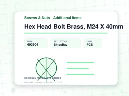 Hex Head Bolt Brass, M24 X 40mm - Screws & Nuts - Additional Items - IMPA 693904 - UOM PCS