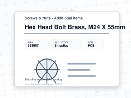 Hex Head Bolt Brass, M24 X 55mm - Screws & Nuts - Additional Items - IMPA 693907 - UOM PCS