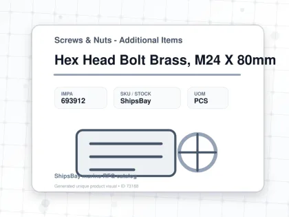 Hex Head Bolt Brass, M24 X 80mm - Screws & Nuts - Additional Items - IMPA 693912 - UOM PCS
