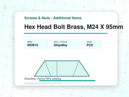 Hex Head Bolt Brass, M24 X 95mm - Screws & Nuts - Additional Items - IMPA 693915 - UOM PCS