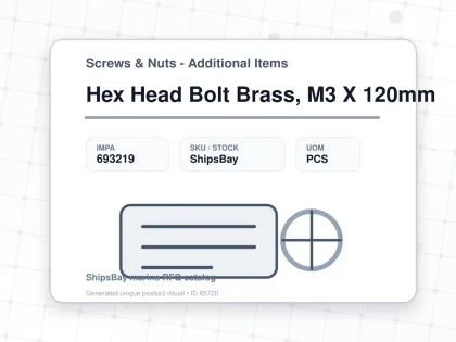 Hex Head Bolt Brass, M3 X 120mm - Screws & Nuts - Additional Items - IMPA 693219 - UOM PCS