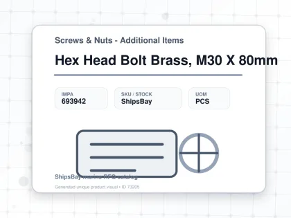 Hex Head Bolt Brass, M30 X 80mm - Screws & Nuts - Additional Items - IMPA 693942 - UOM PCS