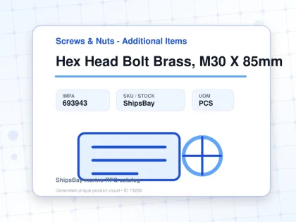 Hex Head Bolt Brass, M30 X 85mm - Screws & Nuts - Additional Items - IMPA 693943 - UOM PCS