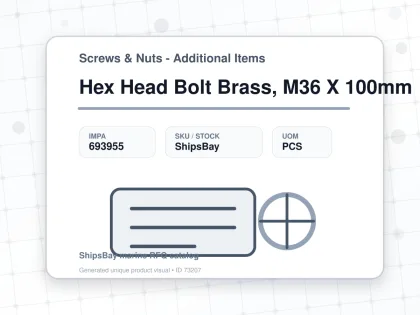 Hex Head Bolt Brass, M36 X 100mm - Screws & Nuts - Additional Items - IMPA 693955 - UOM PCS