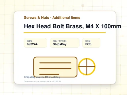 Hex Head Bolt Brass, M4 X 100mm - Screws & Nuts - Additional Items - IMPA 693244 - UOM PCS
