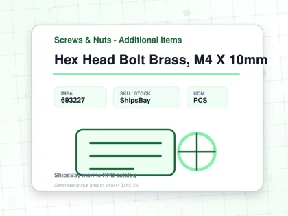 Hex Head Bolt Brass, M4 X 10mm - Screws & Nuts - Additional Items - IMPA 693227 - UOM PCS