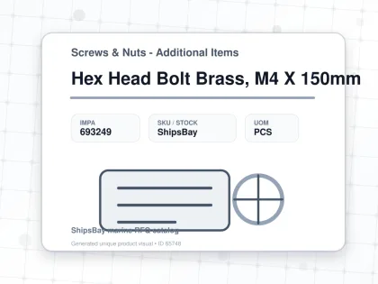 Hex Head Bolt Brass, M4 X 150mm - Screws & Nuts - Additional Items - IMPA 693249 - UOM PCS