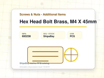 Hex Head Bolt Brass, M4 X 45mm - Screws & Nuts - Additional Items - IMPA 693238 - UOM PCS