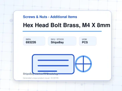 Hex Head Bolt Brass, M4 X 8mm - Screws & Nuts - Additional Items - IMPA 693226 - UOM PCS