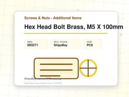 Hex Head Bolt Brass, M5 X 100mm - Screws & Nuts - Additional Items - IMPA 693271 - UOM PCS