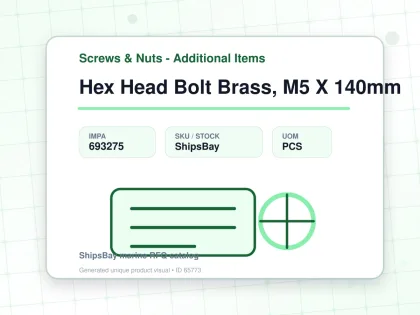 Hex Head Bolt Brass, M5 X 140mm - Screws & Nuts - Additional Items - IMPA 693275 - UOM PCS