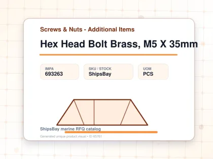 Hex Head Bolt Brass, M5 X 35mm - Screws & Nuts - Additional Items - IMPA 693263 - UOM PCS