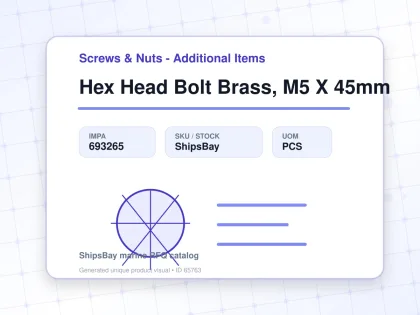 Hex Head Bolt Brass, M5 X 45mm - Screws & Nuts - Additional Items - IMPA 693265 - UOM PCS