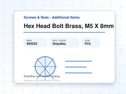 Hex Head Bolt Brass, M5 X 8mm - Screws & Nuts - Additional Items - IMPA 693252 - UOM PCS