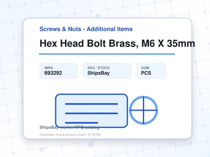 Hex Head Bolt Brass, M6 X 35mm - Screws & Nuts - Additional Items - IMPA 693292 - UOM PCS