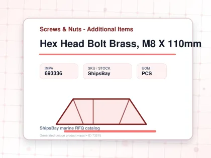 Hex Head Bolt Brass, M8 X 110mm - Screws & Nuts - Additional Items - IMPA 693336 - UOM PCS