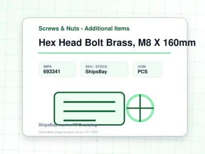 Hex Head Bolt Brass, M8 X 160mm - Screws & Nuts - Additional Items - IMPA 693341 - UOM PCS