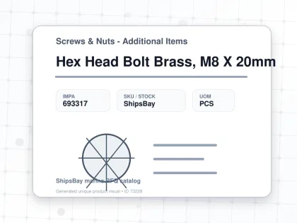 Hex Head Bolt Brass, M8 X 20mm - Screws & Nuts - Additional Items - IMPA 693317 - UOM PCS