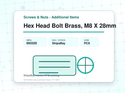 Hex Head Bolt Brass, M8 X 28mm - Screws & Nuts - Additional Items - IMPA 693320 - UOM PCS