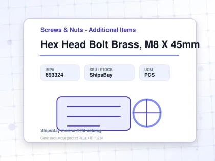 Hex Head Bolt Brass, M8 X 45mm - Screws & Nuts - Additional Items - IMPA 693324 - UOM PCS