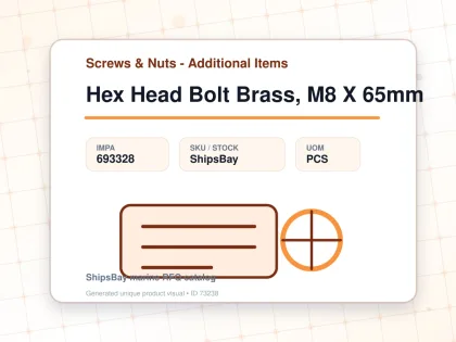 Hex Head Bolt Brass, M8 X 65mm - Screws & Nuts - Additional Items - IMPA 693328 - UOM PCS