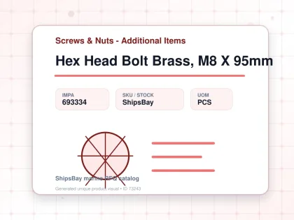 Hex Head Bolt Brass, M8 X 95mm - Screws & Nuts - Additional Items - IMPA 693334 - UOM PCS