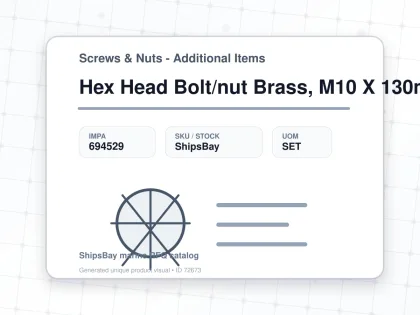 Hex Head Bolt/nut Brass, M10 X 130mm - Screws & Nuts - Additional Items - IMPA 694529 - UOM SET