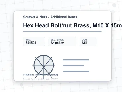 Hex Head Bolt/nut Brass, M10 X 15mm - Screws & Nuts - Additional Items - IMPA 694504 - UOM SET