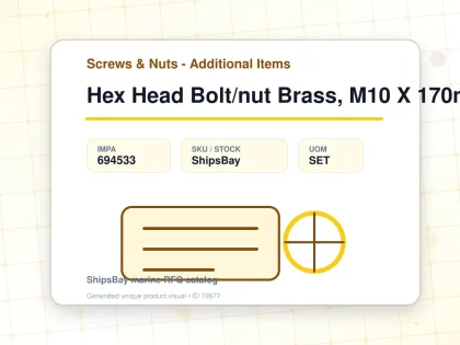 Hex Head Bolt/nut Brass, M10 X 170mm - Screws & Nuts - Additional Items - IMPA 694533 - UOM SET