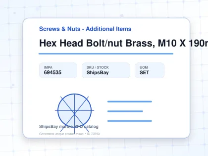 Hex Head Bolt/nut Brass, M10 X 190mm - Screws & Nuts - Additional Items - IMPA 694535 - UOM SET